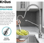 KRAUS Oletto 2-in-1 Commercial Style Pull-Down Single Handle Water Filter Kitchen Faucet for Reverse Osmosis or Water Filtration System in Matte Black, KFF-2631MB