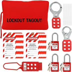 Lockout Tagout Kit Electrical Loto Group Lockout Hasps, Lockout Tags, Safety Padlocks with Number, Nylon Ties with Pocket Bag