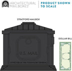 Architectural Mailboxes Stratford Plastic Mailbox and Post Kit, SC000BAM, Black, Medium Capacity