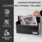 KYODOLED Wall-Mount Mailbox, Large Capacity Mail Box, Mailboxes for Outside, Galvanized Steel Rust-Proof Metal Post Box, 14.56" x7" x4.13" Black