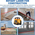 Iglobalbuy Self Leveling Rotary Laser Level System Kit with Surveying Tripod + Aluminum Grade Rod 16.4Ft, Red Beam Automatic Self-leveling Transit Laser Level Grading Rotating Lasers for Construction