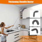 4 Pcs Microfiber Cobweb Duster with 100-inch Extendable Pole, Washable and Reusable Feather Cleaning Duster Kit with 3 Duster Heads,Dusters for Cleaning with Telescopic Pole for High Ceiling Fan