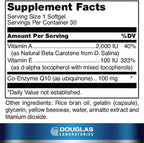 Douglas Laboratories Coenzyme Q10 Plus Vitamin A & E | Supports Energy Production and Proper Functioning of Cells | 30 Softgels