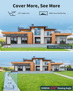 《122° Wide-Angle & All-in-One DVR》Outdoor Wired Security Camera System,CCTV Cameras Outside, Home Video Surveillance Systems