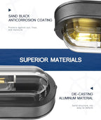 FEMILA 8.5" Oval Bulkhead Light, Modern Exterior Wall Sconce, 2 Pack Outdoor Wall Light & Ceiling Flush Mount, Ripple Glass, IP44 Waterproof, Front Porch Light for Patio/Garage/Entry, 4FYX104F-2 BK SW