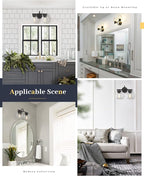 EAPUDUN 2-Light Matte Black Bathroom Light Fixtures Over Mirror, Vanity Lights for Bathroom with Clear Glass Shades, Industrial Wall sconces, WLA1434-BK