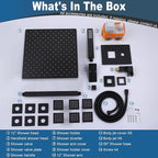 Enga Full Body Shower System with Body Jets, 12 Inch Powerful Rainfall Shower and Handheld Spray, Rough-in Mixer Valve Concealed Shower Faucet Set Complete, Matte Black