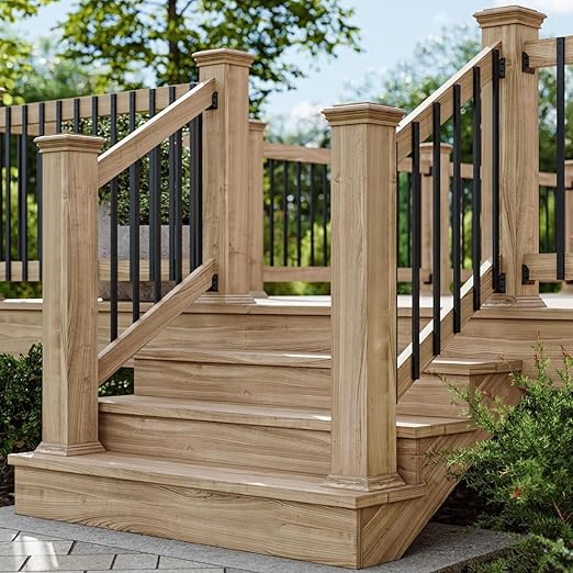 25 Pack Rectangle Staircase Balusters, 36" Black Metal Deck Spindle and Stairs Railing, Hollow Rectangle Deck Balusters for Porch Railing