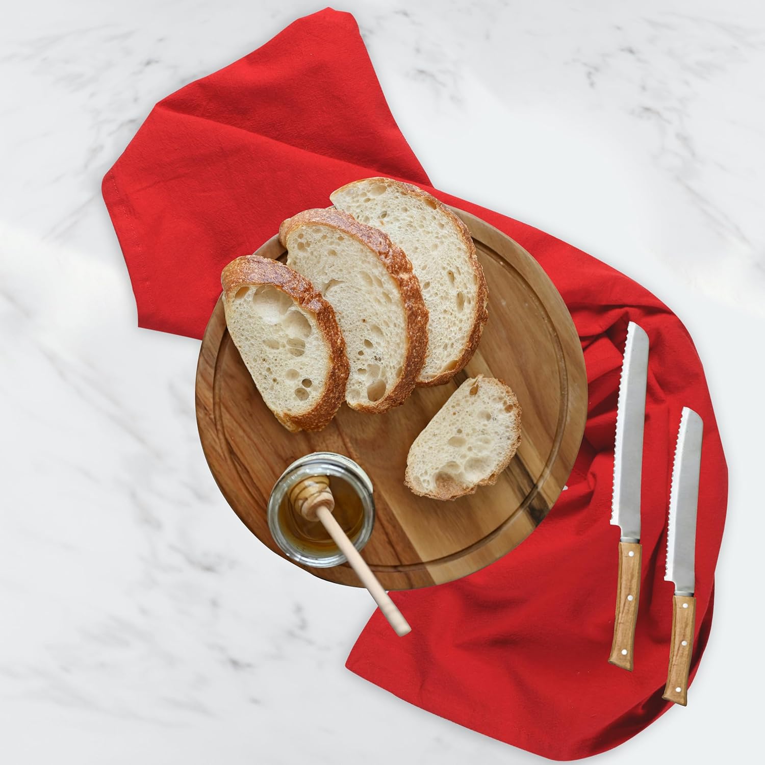 Urban Villa Flour Sack RedKitchen Towels 100% Cotton Highly Absorbent Dish Towels for Bread Proofing Baking Drying Dinnerware Glass Embroidery DIY Projects Zero Lint 27x27 Inches (12 Pack)