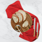 Urban Villa Flour Sack Red Kitchen Towels 100% Cotton Highly Absorbent Dish Towels for Bread Proofing Baking Drying Dinnerware Glass Embroidery DIY Projects Zero Lint 27x27 Inches (4 Pack)