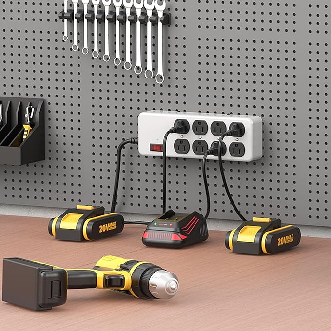 Heavy Duty Power Strip,Industrial Heavy Metal Case Surge Protector,8 AC Outlets,15Amp,2700 Joules,Protected' Indicator,14 Gauge Cord (Grey, 15FT Length)