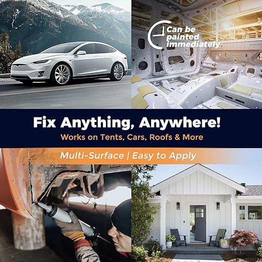 [Black] Seam Sealer Automotive-Professional Grade High Strength Waterproof Automotive Adhesive for Auto Body Repair, Rust & Leak Prevention-Quick Paintable Sealant for Metal, Plastic -10.5Oz Tube