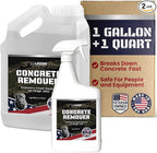 Heavy Concrete Remover Bundle – Non-Corrosive Acid Alternative Dissolves Hardened Concrete, Safe on Metal & Paint, 1 Quart Spray + 1 Gallon Refill