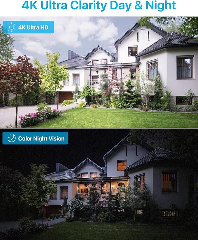 ZOSI 8CH 4K Spotlight PoE Security Camera System,8pcs 8MP/4K Outdoor Indoor IP Cameras,Person/Vehicle Detection,2 Way Audio,Night Vision,8Channel 8MP NVR with 2TB HDD for Home 24/7 Recording