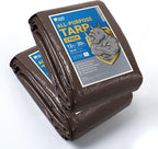 GUARD SHIELD Tarps Heavy Duty Waterproof 12x20 Feet Brown/Silver Poly Tarp Cover Outdoor Thick UV Resistant Tarpaulin with Grommets 10mil (2-Pack)