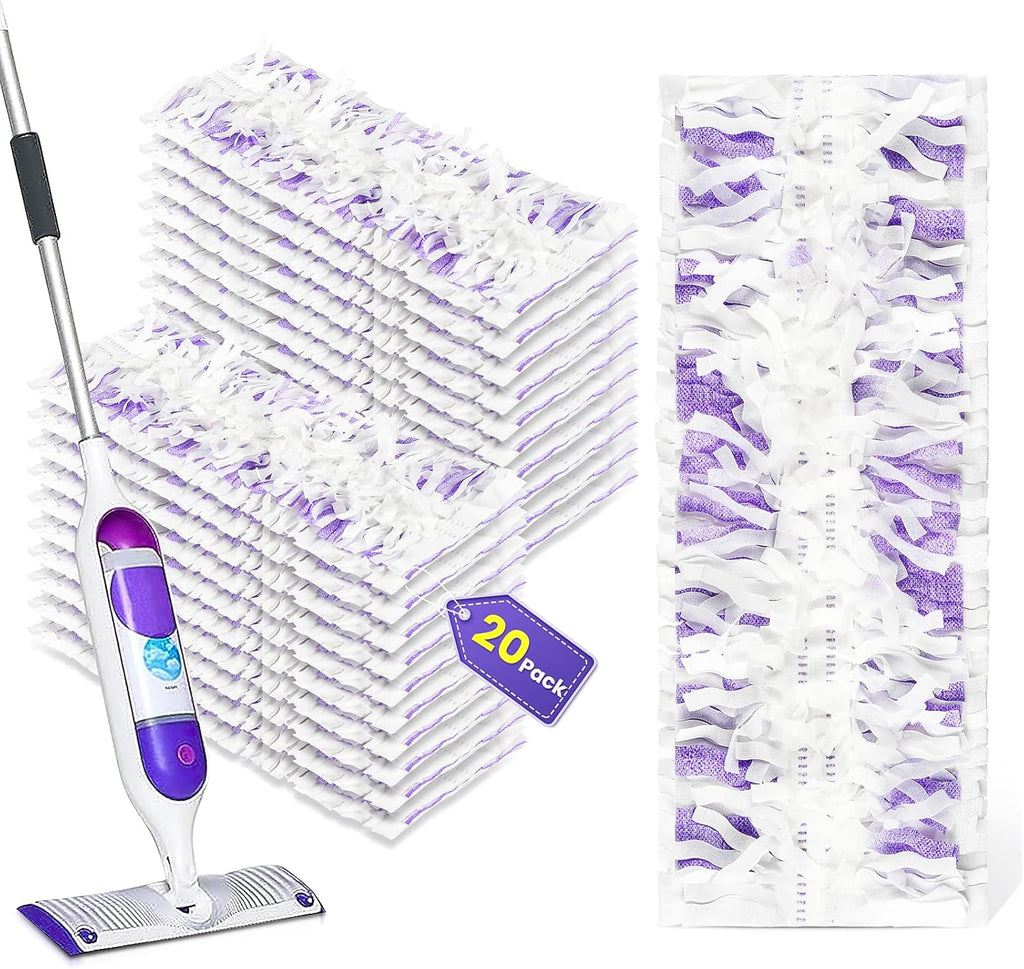 20 Count Disposable Mopping Pad Refills for Swiffer Power Mop Pads Refills, Unscented Spray Cleaning Repalcement Pads