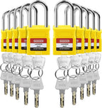 Lockout Tagout Locks - 10 Pack Yellow Loto Locks, Keyed Differ Padlock OSHA Compliant Lock Out Tag Out Lock, Safety Padlocks for Electrical Lockout Tag Out Kits