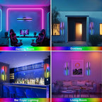 TODOLUZ 2-Pack 24-Inch Outdoor RGB Wall Light Fixture, IP65 Waterproof 16W Dimmable LED Linear Wall Sconce Lighting with Remote Control for Porch Garage Party Gathering