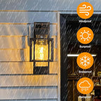 PARTPHONER Modern Outdoor Light Fixtures Dusk to Dawn Outdoor Lighting 2 Pack, 15" Exterior Wall Sconce Waterproof Outside Porch Light for House with Water Glass Black Brushed Gold