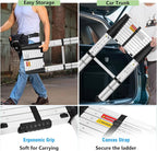 Telescoping Ladders 16.5 FT Aluminum Ladder - One-Button Retraction Collapsible Extension Ladder for Home,RV,Attic & Loft, Lasts 330 LBS with 2 Triangle Stabilizers and 2 Detachable Hooks