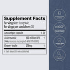 Pendulum Akkermansia Probiotic with Prebiotic Fiber - Increases GLP-1 Production, Delayed Release, Third-Party Tested, 100M AFU Live Strain for Gut Health for Men & Women (30 Capsules, 1-Pack)