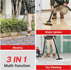 Shop-Vac 3 Gallon 4.0 HP Wet/Dry Vacuum with Blower Function, Stainless Steel Tank, Portable Shop Vacuum with Wheels, Includes Filters, Hose & Accessories, Ideal for Garage and Workshop