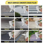 Concrete Crack Filler, High Elasticity Cement Crack Filler, Self Leveling Concrete Slab Repair Sealant for Driveway, Walkway, Patio, Waterproof Caulking Glue for Joint, Outdoor - 17.6 Floz