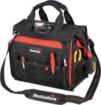 Hultafors Work Gear HTL573 Lighted Technician's Tool Bag, 55 Pockets, Heavy Duty Ballistic Polyester Tool Carrier, Adjustable Swivel Light, Large Center Compartment
