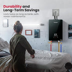 GASLAND Compact Natural Gas Tankless Water Heater Indoor, Up to 3.6 GPM 90,000 BTU Instant On-Demand Water Heater, Extremely Compact, Ultra Quiet, More Stable Temp for Residential Use, CG360NG