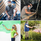 TRQWH Dust Goggles Reusable Respirator Mask with Filters for Polishing, Spraying, Dust, Construction Work, Woodworking and More