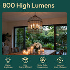 ALAMPEVER 800LM Super Bright Dimmable LED Light Bulb, E26 LED Bulb 100 Watt Equivalent, B11 2700K Soft White LED Candelabra Bulb, 5.5W, 12 Pack