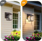 Outdoor Wall Lantern, Exterior Waterproof Wall Sconce Light Fixture, Dark Chocolate Front Door Mounted Lighting with Glass, Anti-Rust Porch Lamp