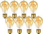 Warm Amber Bulb 40W for Decorative Fixtures, E26 Base Dimmable Warm Amber Vintage Bulbs for Indoor (Pack of 8)