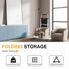 2 Step Ladder, Portable Steel Folding Step Stool with Wide Anti-Slip Pedal & Convenient Handgrip, 500lbs Sturdy Steel Ladder, White