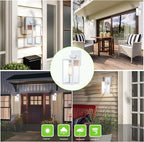 GRUENLICH Waterproof Large Outdoor Wall Lanterns, Modern White Porch Sconces with Clear Glass Shade, E26 Socket Max 60W, IP65 Rated, Metal Frame, for Patio, Front Door, Entryway, 1-Pack