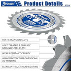 7-1/4-Inch 24-Tooth Circular Saw Blade, 0.063" Ultra Thin Kerf Blade 20mm Bore (16mm Reduction Ring Included), ATB Framing Blade for Wood Fast Cutting