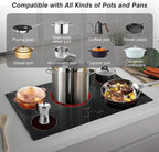 Electric Cooktop 36 Inch 5 Burners, Electric Stove Top, Built-in Ceramic Radiant Cooktop with Sensor Touch Control, Fast Heat, Multiple Safety Protection, 9000W with Hard Wire for 220V~240V