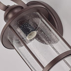 MICSIU Oil Rubbed Bronze Outdoor Wall Light Fixtures, Clear Seedy Glass Exterior Porch Sconces Wall Mounted Lighting, 13.75 Inch Exterior Light for House, Entryway, Doorway, Pathway