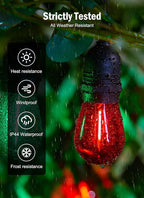 Minetom S14 LED Christmas Replacement Light Bulbs, UL Listed, 1 Watt E26 Medium Base Plastic Shatterproof LED Edison Bulbs, Easily Screw in Strings Spools Strands, Red & Green, 20 Pack