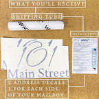 VWAQ Mailbox Decals Personalized Address Labels House Numbers and Vinyl Letters For Outside Custom Lettering Stickers - CMB1 (12 Inch X 6 Inch, Reflective White)