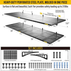 4Pack 2x3ft Adjustable Metal Garage Wall Shelving Heavy Duty Garage Storage Shelf Wall Mounted Black