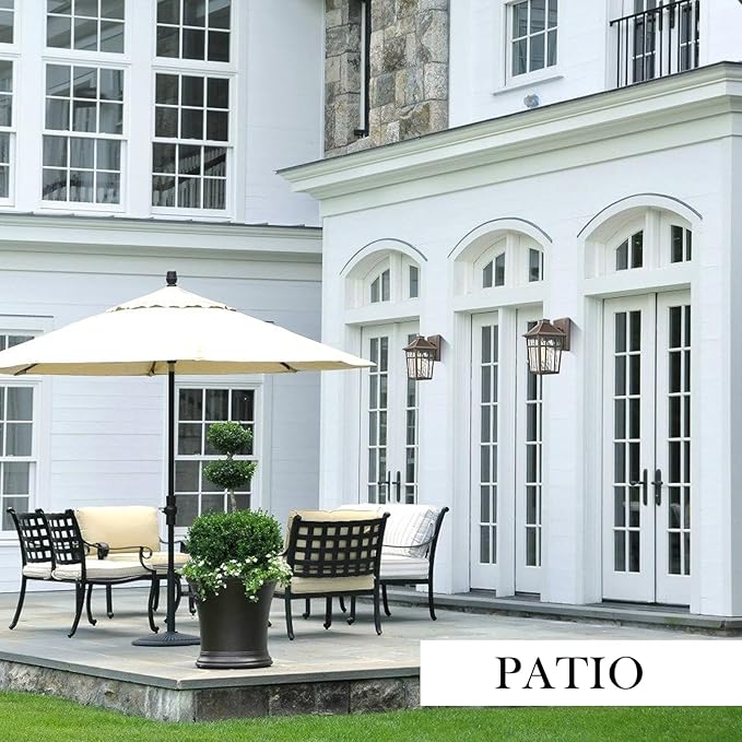 Darkaway Outdoor Sconce Lights Wall Light Fixtures, Exterior Porch Light Outdoor Sconce Anti-Rust Waterproof Aluminum Outside Light with Water Ripple Glass for Patio Yard Doorway Garage