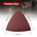 100pcsTriangle Sanding Paper Set, 60-240 Grit, Fits 3-1/8" Oscillating Tools - Aluminum Oxide Hooks & Loop for Wood, Metal, Drywall
