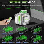 HueparPro Laser Level 3 x 360 Self Leveling Green Beam Laser Tool, High Accuracy Professional 3D Cross Line Laser with 8000mAh Rechargeable Li-ion Battery, Magnetic Bracket & Hard Carry Case ZK03CG