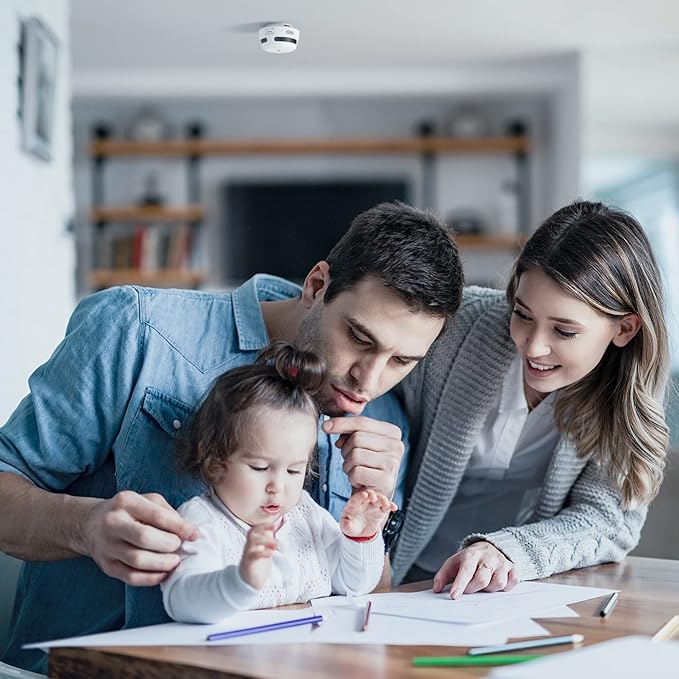 AEGISLINK Interlinked Smoke Detector, Smoke Alarm with Replaceable Battery, Wireless Interconnected Smoke Alarm, S-RF500 (RF Interlinked, 6-Pack)