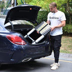 JADDUO Aluminum Telescoping Ladder - 16.5 FT Extension Ladder with 2 Triangle Stabilizers for Attic, RV, Home & Travel