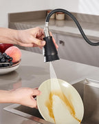 Pull Down Spray Head Replacement for Kitchen Faucet, 3 Modes Kitchen Sink Faucet Sprayer Head Nozzle Spout with 11 Adapters, Matte Black