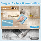 Nanoscale Microfiber Cloths 15.55”x 15.55”, Glass Window Mirror Stainless Steel Car Cleaning, Streak-Free, Lint-Free, Super Thick & Absorbent, Reusable, 6 Pack (Gray)