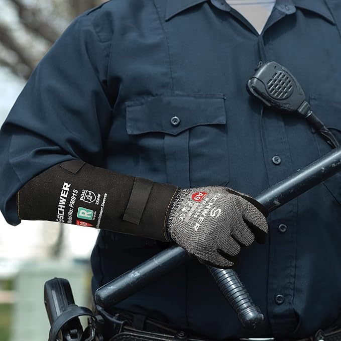 Schwer ANSI A9 Cut & Level 5 Puncture Resistant Arm Sleeves, PM915 High Risk Protection Arm Guards for Biting, Gardening Sleeve Thorn Proof, Tactical Work Sleeves for Law Enforcement Self Defense