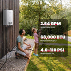 GASLAND Goshower G10 2.64GPM Outdoor Propane Tankless Water Heater, Ultra Slim PortableCamping Propane Shower for Off Grid, 68,000 BTU